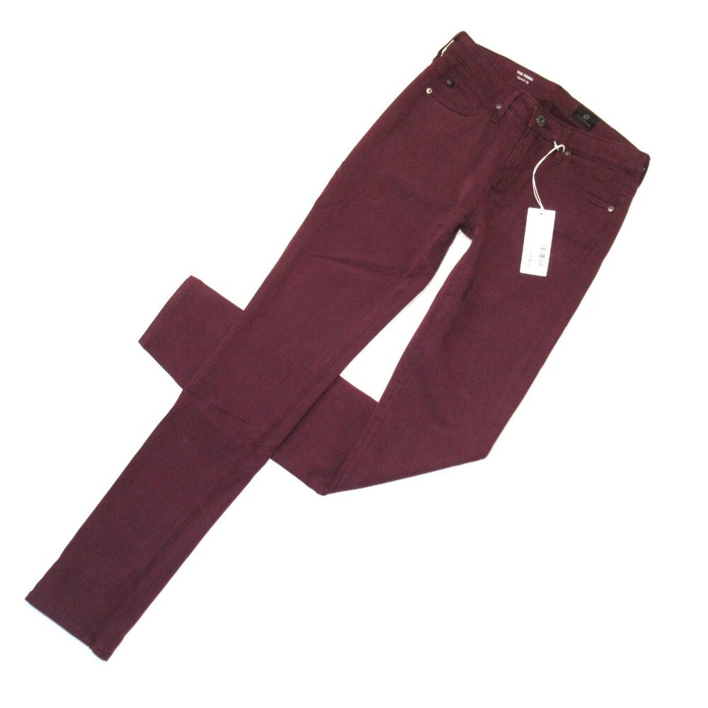 NWT Adriano Goldschmied AG Prima in Sulfur Rich Carmine Sateen Cigarette Jean 24